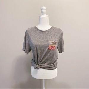 On The Byas Gray Aztec Graphic Tee Size M
